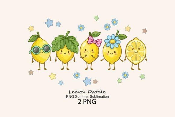 Download Lemon Doodle PNG Summer Sublimation - Summer sublimation Collection