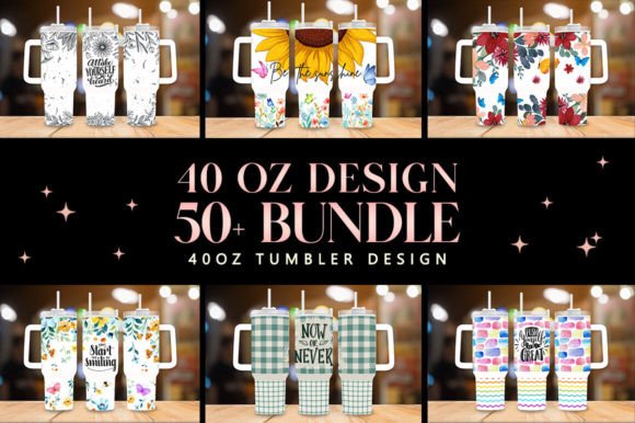 Download Flower Theme 40oz Tumbler Design Bundle - Premium Bundle