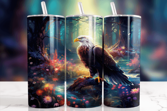 Download Enchanted Forest Majestic Eagle Tumbler - Premium Bundle