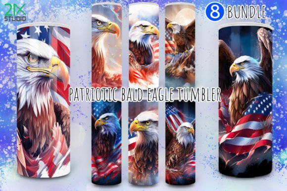 Download Patriotic Bald Eagle Tumbler Wrap Bundle - Eagle tumbler Collection