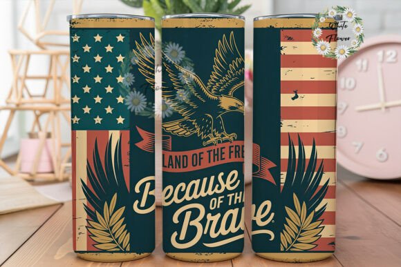Download Vintage Patriotic Eagle Tumbler Wrap PNG - Eagle tumbler Collection