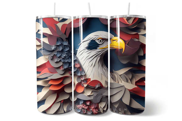 Download 3D Patriotic Eagle Tumbler Wrap - Eagle tumbler Collection