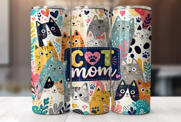 Download Cute Cat Mom 20 Oz Tumbler Sublimation - Tumbler sublimation Collection