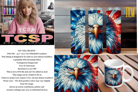 Download Patriotic Eagle Tumbler Wrap - Eagle tumbler Collection