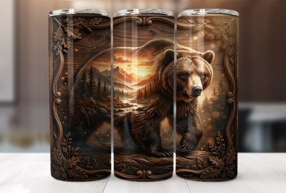 Download Mountain Bear 20oz Tumbler Sublimation - Tumbler sublimation Collection