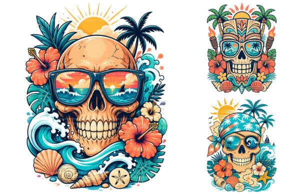Download Tropical Skull Summer Sublimation PNG - Summer sublimation Collection