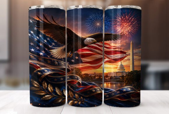 Download 4th of July Eagle Tumbler Wrap - Eagle tumbler Collection