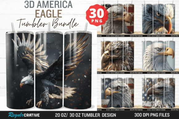 Download 3D America Eagle Tumbler Wrap Bundle - Premium Resources